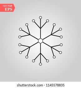 Snowflake icon. Christmas and winter theme. Simple flat black illustration on white background. eps 10