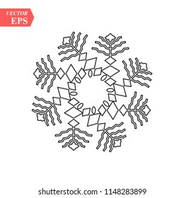 Snowflake icon. Christmas and winter theme. Simple flat black illustration on white background.