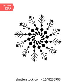 Snowflake icon. Christmas and winter theme. Simple flat black illustration on white background.