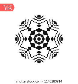 Snowflake icon. Christmas and winter theme. Simple flat black illustration on white background.
