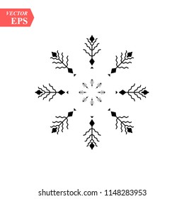Snowflake icon. Christmas and winter theme. Simple flat black illustration on white background.