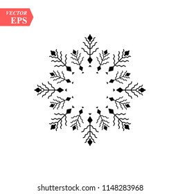 Snowflake icon. Christmas and winter theme. Simple flat black illustration on white background.