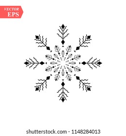 Snowflake icon. Christmas and winter theme. Simple flat black illustration on white background.