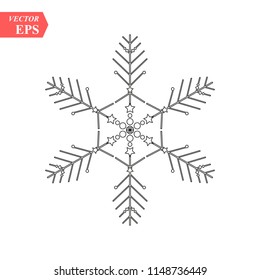 Snowflake icon. Christmas and winter theme. Simple flat black illustration on white background.