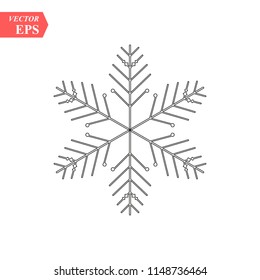 Snowflake icon. Christmas and winter theme. Simple flat black illustration on white background.