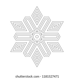 Snowflake icon. Christmas and winter theme. Simple flat black illustration on white background.
