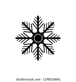 Snowflake icon. Christmas and winter theme. Simple flat black illustration on white background.