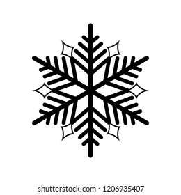 Snowflake icon. Christmas and winter theme. Simple flat black illustration on white background.