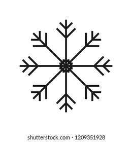 Snowflake icon. Christmas and winter theme. Simple flat black illustration on white background