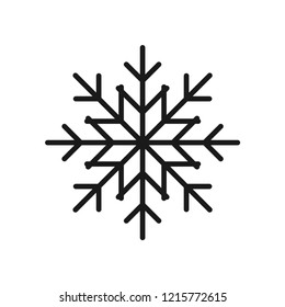 Snowflake icon. Christmas and winter theme. Simple flat black illustration on white background