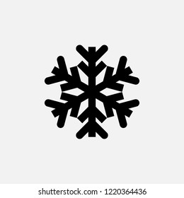 Snowflake icon. Christmas and winter theme. Simple flat black illustration on white background.or logo.