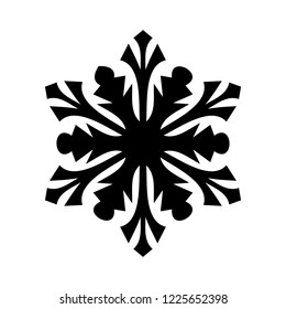 Snowflake icon. Christmas and winter theme. Simple flat black illustration on white background.