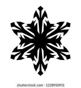 Snowflake icon. Christmas and winter theme. Simple flat black illustration on white background.