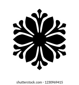 Snowflake icon. Christmas and winter theme. Simple flat black illustration on white background.