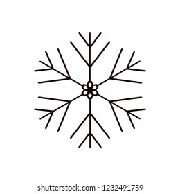 Snowflake icon. Christmas and winter theme. Simple flat black illustration on white background. eps