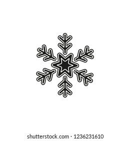 Snowflake icon. Christmas and winter theme. Simple flat illustration