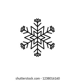 Snowflake icon. Christmas and winter theme. Simple flat black illustration on white background. Icon