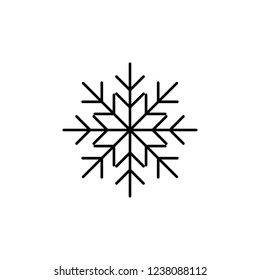 Snowflake icon. Christmas and winter theme. Simple flat black illustration on white background. Icon