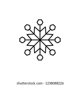 Snowflake icon. Christmas and winter theme. Simple flat black illustration on white background. Icon