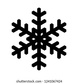 Snowflake icon. Christmas and winter theme. Simple flat black illustration on white background.