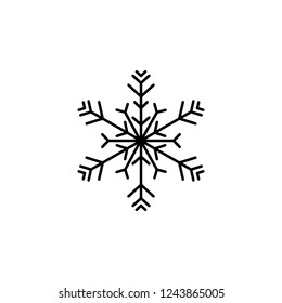 Snowflake icon. Christmas and winter theme. Simple outline illustration