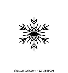 Snowflake icon. Christmas and winter theme. Simple outline illustration