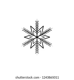 Snowflake icon. Christmas and winter theme. Simple outline illustration
