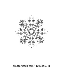 Snowflake icon. Christmas and winter theme. Simple outline illustration