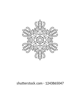 Snowflake icon. Christmas and winter theme. Simple outline illustration