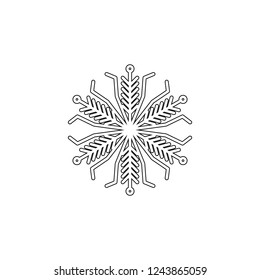 Snowflake icon. Christmas and winter theme. Simple outline illustration