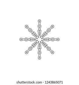 Snowflake icon. Christmas and winter theme. Simple outline illustration