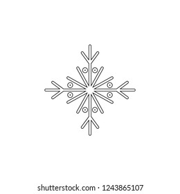 Snowflake icon. Christmas and winter theme. Simple outline illustration