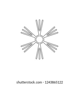 Snowflake icon. Christmas and winter theme. Simple outline illustration