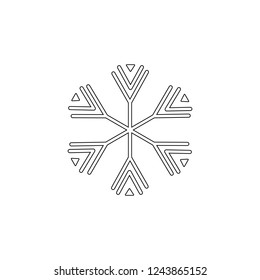 Snowflake icon. Christmas and winter theme. Simple outline illustration