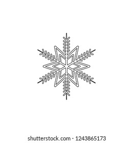 Snowflake icon. Christmas and winter theme. Simple outline illustration