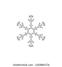 Snowflake icon. Christmas and winter theme. Simple outline illustration
