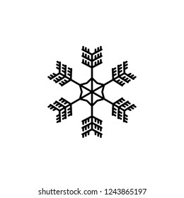 Snowflake icon. Christmas and winter theme. Simple outline illustration