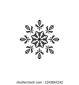 Snowflake icon. Christmas and winter theme. Simple outline illustration