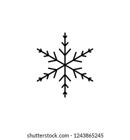 Snowflake icon. Christmas and winter theme. Simple outline illustration