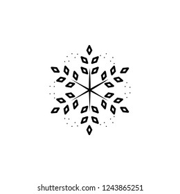 Snowflake icon. Christmas and winter theme. Simple outline illustration