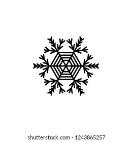 Snowflake icon. Christmas and winter theme. Simple outline illustration