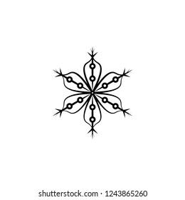 Snowflake icon. Christmas and winter theme. Simple outline illustration