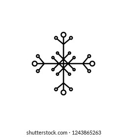 Snowflake icon. Christmas and winter theme. Simple outline illustration