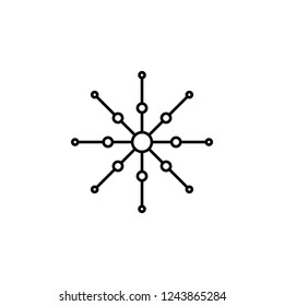 Snowflake icon. Christmas and winter theme. Simple outline illustration