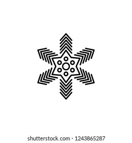 Snowflake icon. Christmas and winter theme. Simple outline illustration
