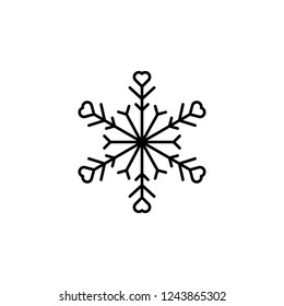 Snowflake icon. Christmas and winter theme. Simple outline illustration