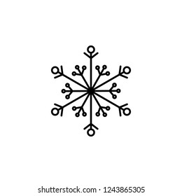Snowflake icon. Christmas and winter theme. Simple outline illustration