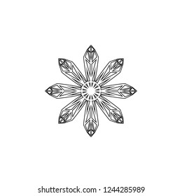 Snowflake icon. Christmas and winter theme. Simple flat black illustration