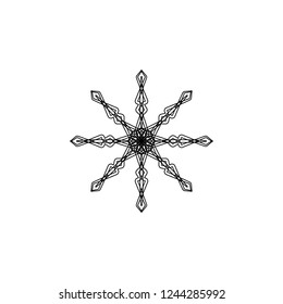 Snowflake icon. Christmas and winter theme. Simple flat black illustration