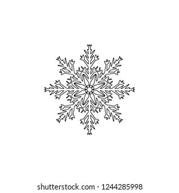 Snowflake icon. Christmas and winter theme. Simple flat black illustration